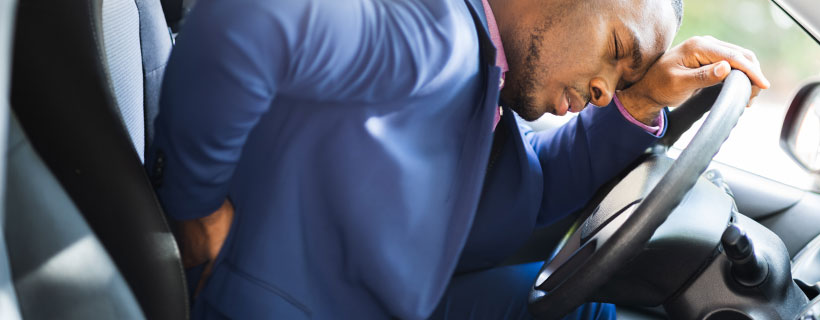 patient with sciatica in need of auto accident injury care in Fort Worth